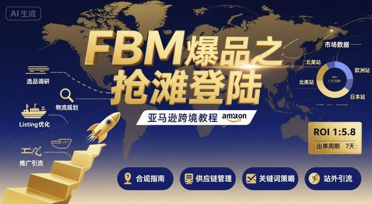 FBM爆品之抢滩登陆-亚马逊跨境教程-悟空聊项目